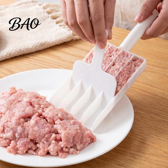 Meatball Press for Home Maker Tool with Pusher, 3/4 Compartments Design, Food Grade PP Spoon Shrimp Paste Non Stick Spoon, Nonstick Efficient