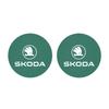 2Pcs Car Logo Coaster Anti-skid Anti-noise Water Cup Pad For Skoda Octavia Kodiaq Superb Rapid Karoq Fabia Kamiq Citigo Vision