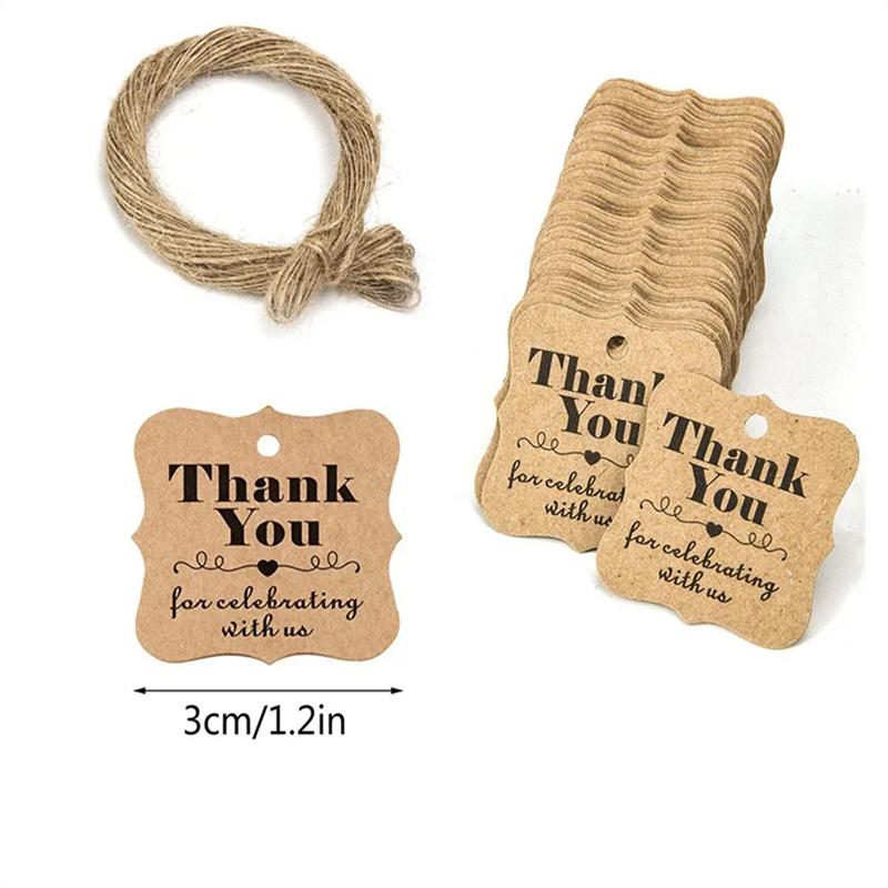Бирка 100 шт. + 20 метров веревки, самоподвешивающаяся бирка ручной работы. Спасибо, что празднуете с нами.. Теги Подарочная выпечка, Упаковка Декор