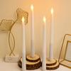 2Pcs Flameless Taper Long Candles Battery Operated Fake Flickering LED 3D Candlesticks Dinner Halloween Table Party Decor