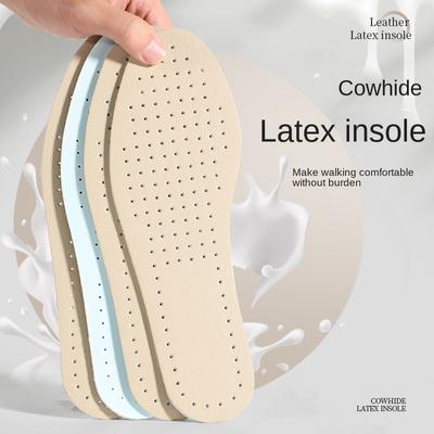 Стелька из латекса из коровьей кожи, высокоэластичная амортизирующая дезодорант, супермягкая стелька из натуральной кожи, летняя тонкая стелька