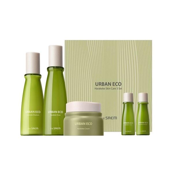 The Saem Harakeke 3pcs Set (Toner 150ml + 31ml, Emulsion 130ml + 31ml, Cream 50ml)
