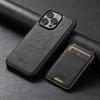 Кожаный чехол MagSafe для iPhone 17 Pro с поддержкой беспроводной зарядки и магнитной подставкой-держателем для карт