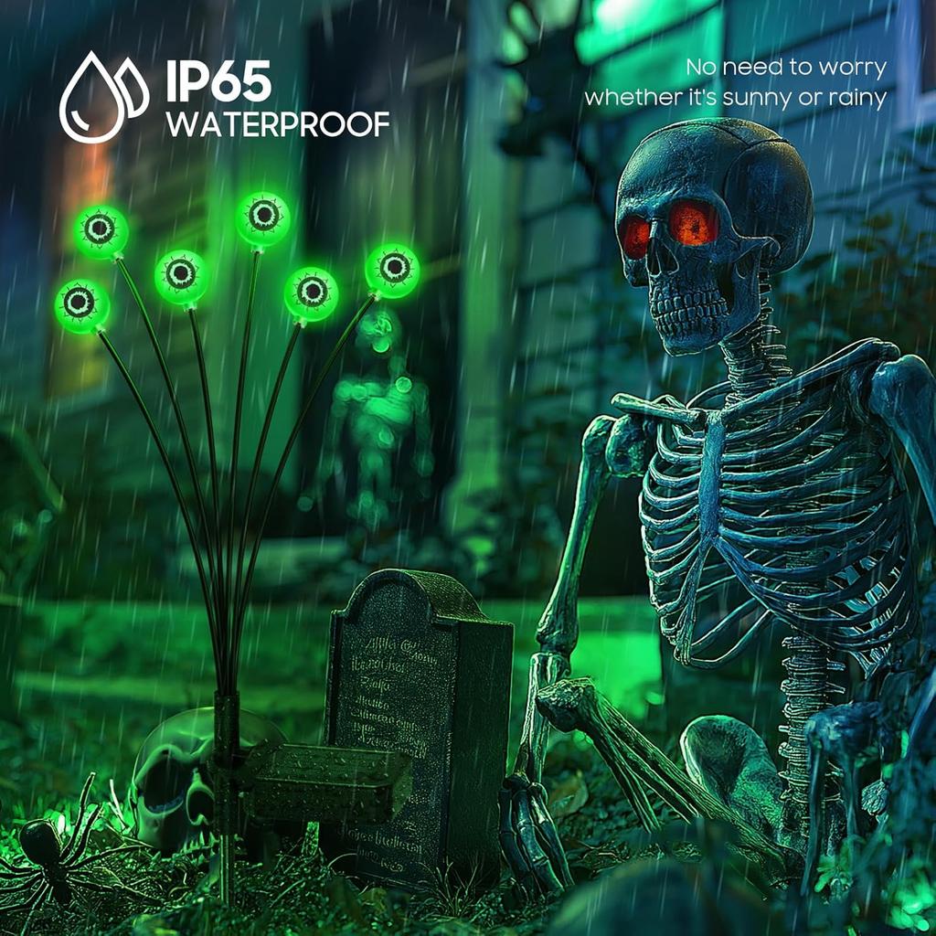 Светящиеся Глазные Яблоки Солнечные Фонари Водонепроницаемые Раскачивающиеся Хэллоуин Садовый Декор Уличная Дорожка Двор Страшные Вечерние Огни Авто Вкл/Выкл