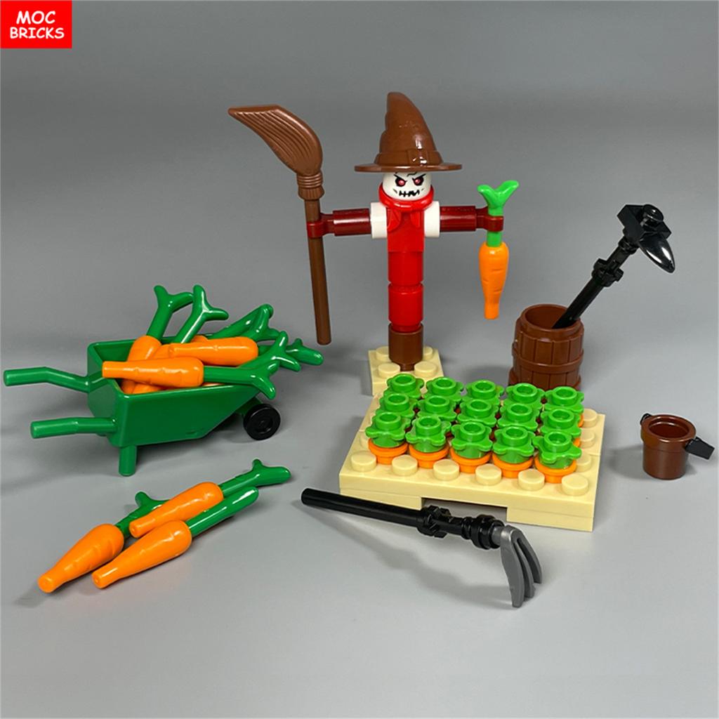 Нетоксичные Moc Кирпичи Город Пугала Серия Полевая Ферма Аксессуары Городская Модель Образовательные Строительные Блоки Игрушки Для Детей