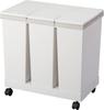 Asbel Trash Can with Push 20L X Made In Horizontal Wagon Width X Depth X Height White Lid, Type, 3, Japan, 3-separation Pail, 53.3 34.0 53.0cm,