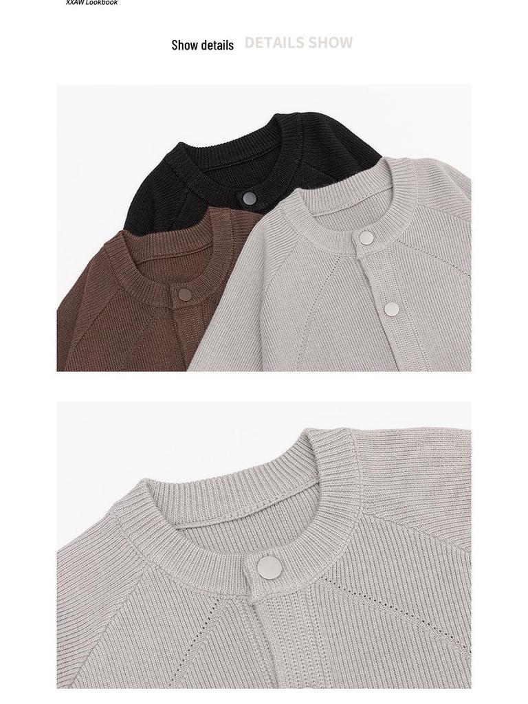 Мужской ретро-кардиган с пуговицами и круглым вырезом в японском стиле - Универсальный осенне-зимний трикотаж для пар