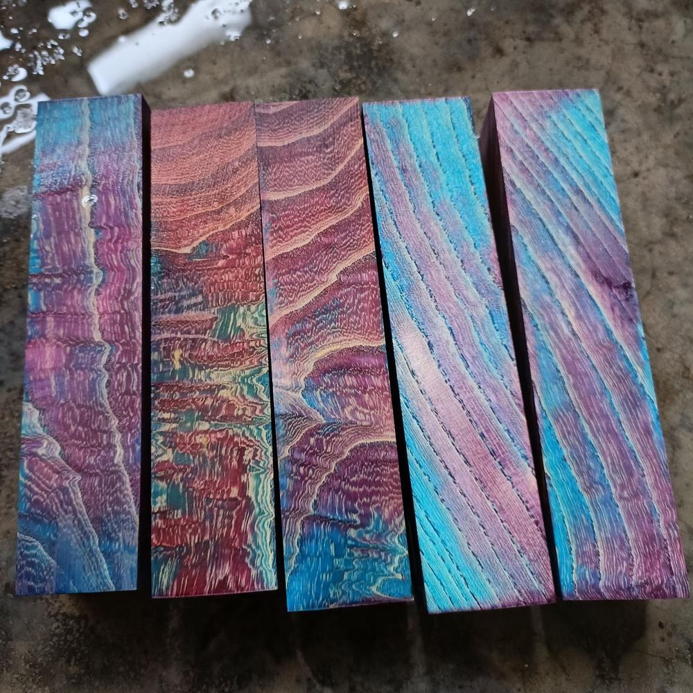 130x30x30mm Strange Wood Dazzling Blue-purple Color Wood knife Solid Raw Material Custom-Made Wooden Kitchen Knife Pen Handle