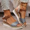 Women Sandals Summer Espadrille Strap Wedge Sandals Women Casual Open Toe Shoes Women Roman Platform Sandals Zapatos De Mujer