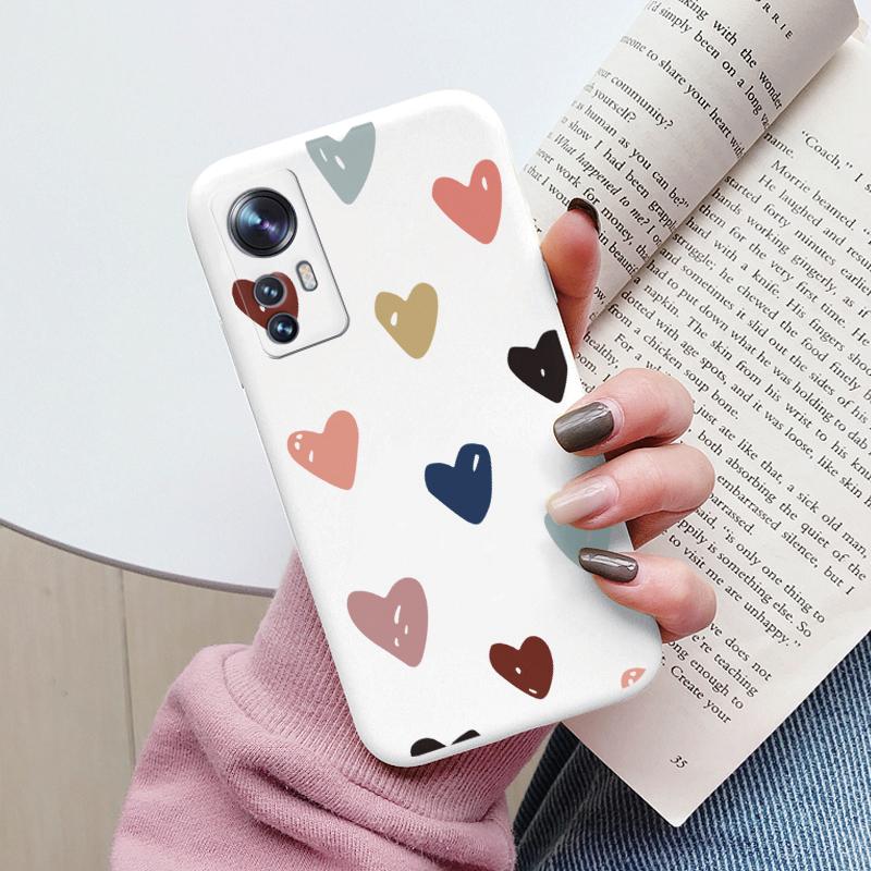 Цветочный чехол для телефона для Xiaomi 12T Mi12T Pro Funda Милое сердце Мультяшная сова Xiaomi 12 T Xiaomi12T Pro Матовый мягкий ТПУ задняя крышка