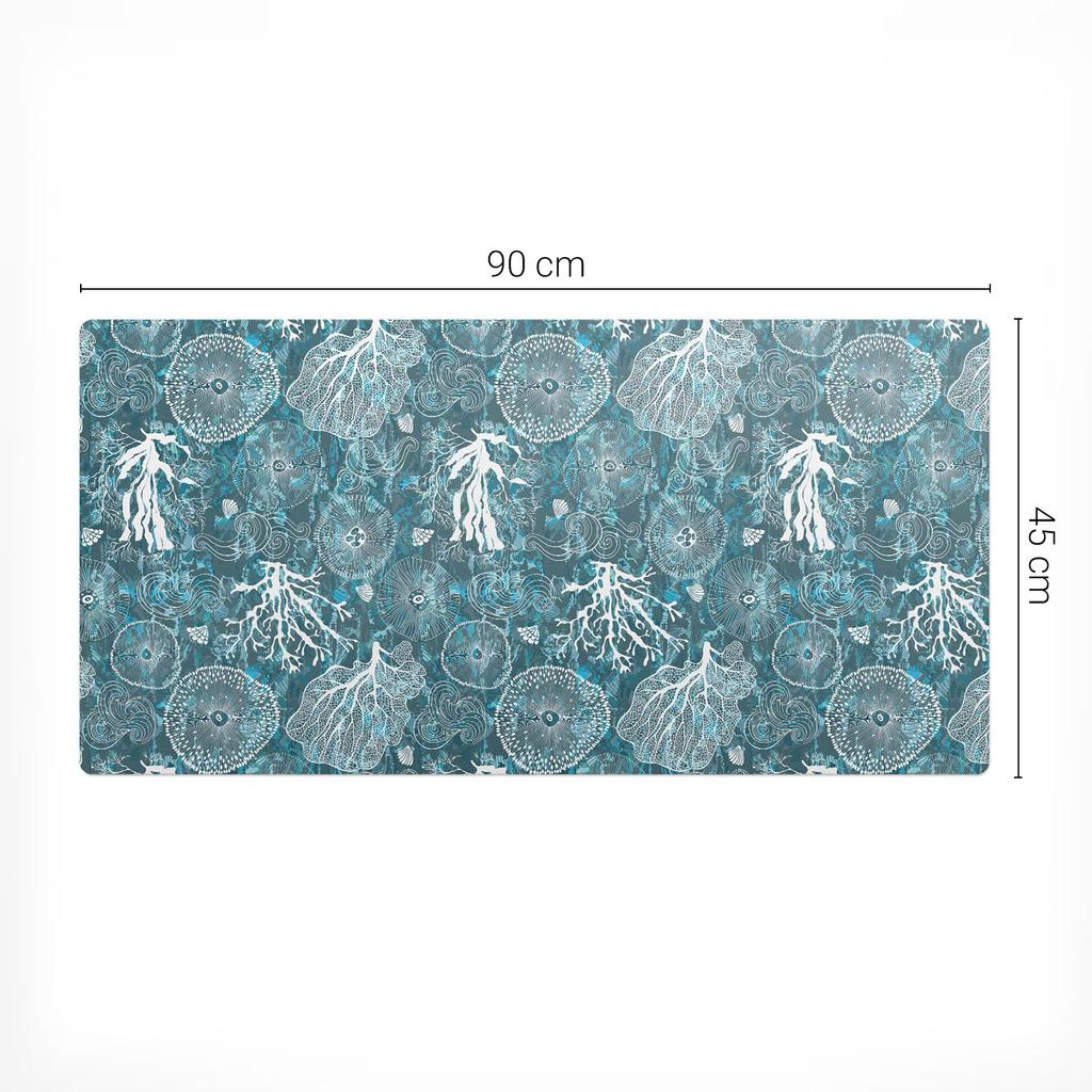 Non-slip Desk Mat with Organic Sea Pattern 90x45 cm