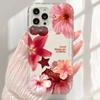 Cherry Flower Phone Case For iPhone 16 16e 15 14 13 12 11 Mini Pro Max X XR XSMax 7 8 Plus Transparent Soft TPU Back Cover