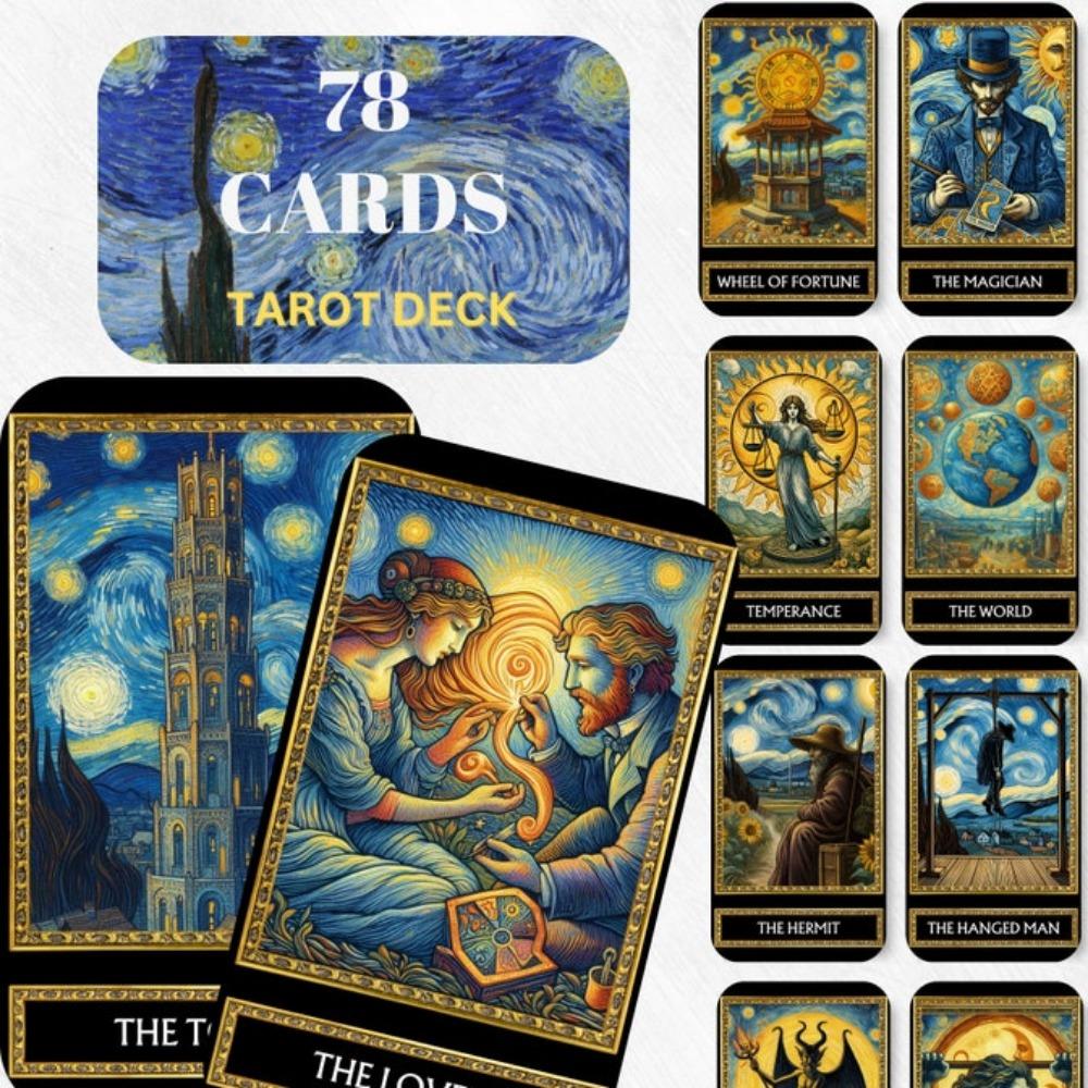 10.3*6cm Van Gogh Tarot Deck 78 Tarot Cards Illustration Divination Wisdom Oracle Cards