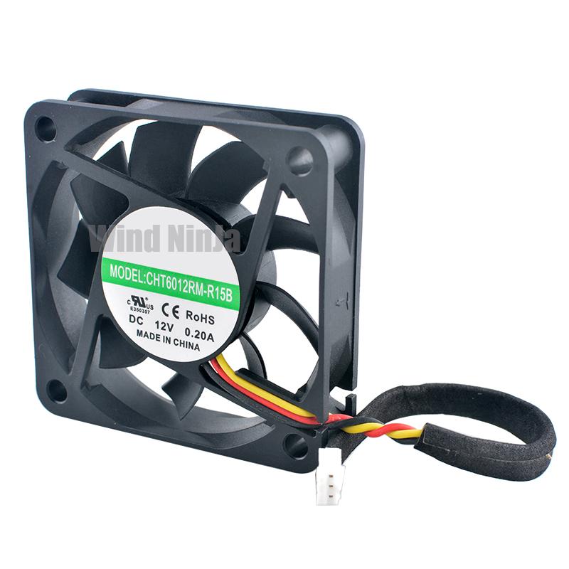 CHT6012RM-R15B 6см 60мм вентилятор 60x60x15мм DC12В 0.20А 3-pin Осевой вентилятор охлаждения для импульсного блока питания