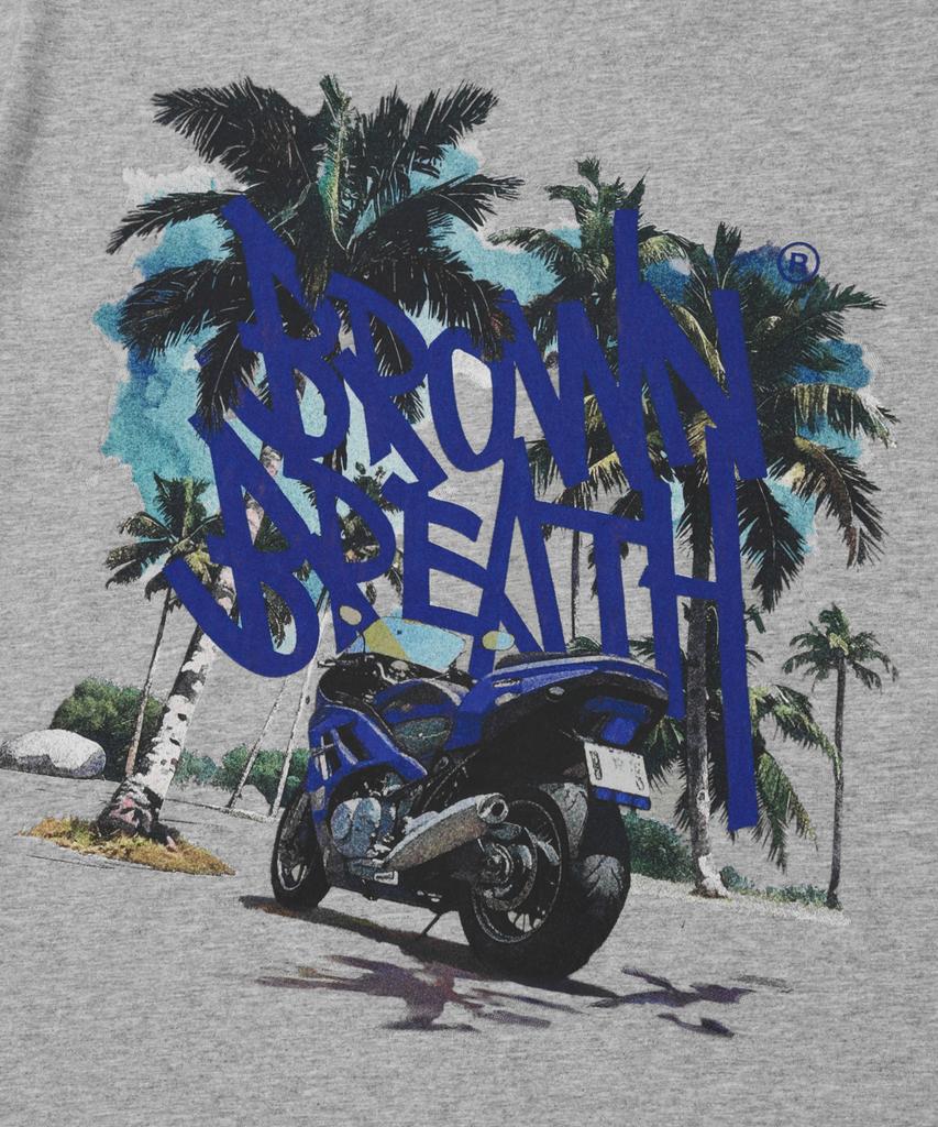 Футболка BROWNBREATH Tag Palm Circuit - Меланжево-серый