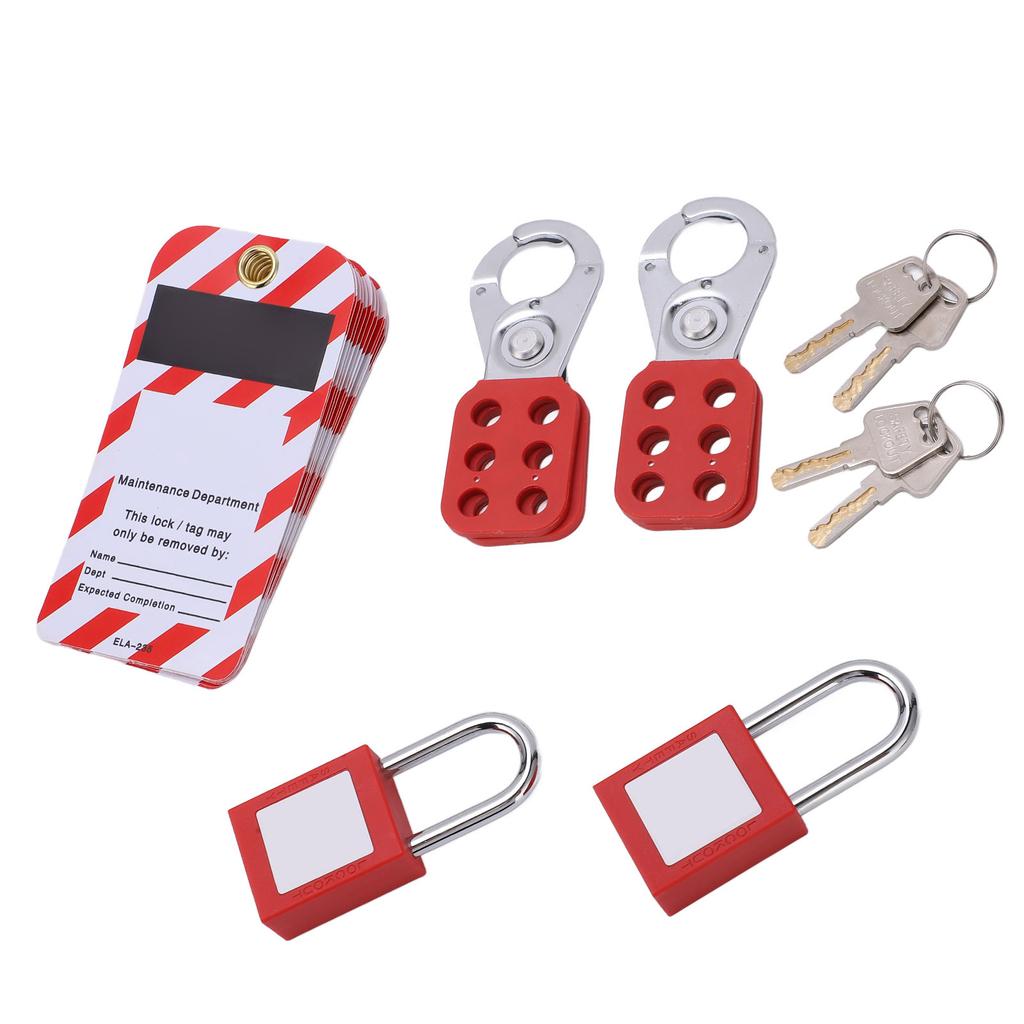 Electrical Lockout Tagout Kit Tag Hasp Safety Padlock Set Rustproof for Lock Out Tag Out Station