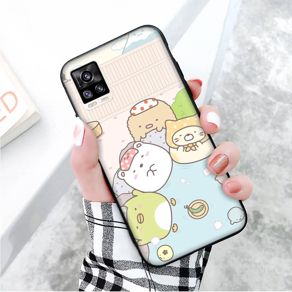 Черный чехол для Xiaomi Redmi 13C Note 9 iPhone XR 7 8 14 15 11 12 13 X XS Pro Max Samsung A25 S23 S24 FE Ultra Plus Sumikko gurashi