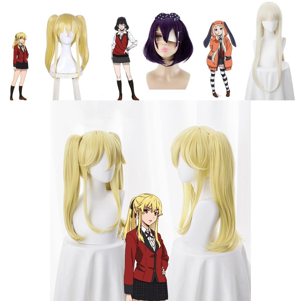 Kakegurui Джабами Юмэко Мэри Кирари Юмэми Руна Длинные Косплей Вечеринка Волосы Парики Ярких Цветов