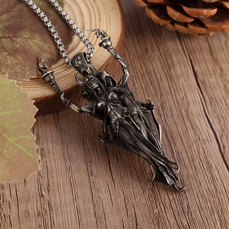 Модное ожерелье с подвеской в виде трех сиамских ведьм и фехтовальщиков в стиле панк, готики, модные ювелирные изделия, мужское ожерелье с подвеской