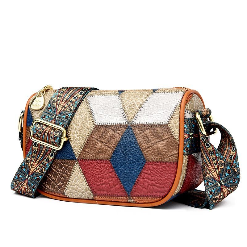 Маленькая сумка женская новая мода мягкая кожа сумка через плечо женская контрастного цвета сумка-мессенджер