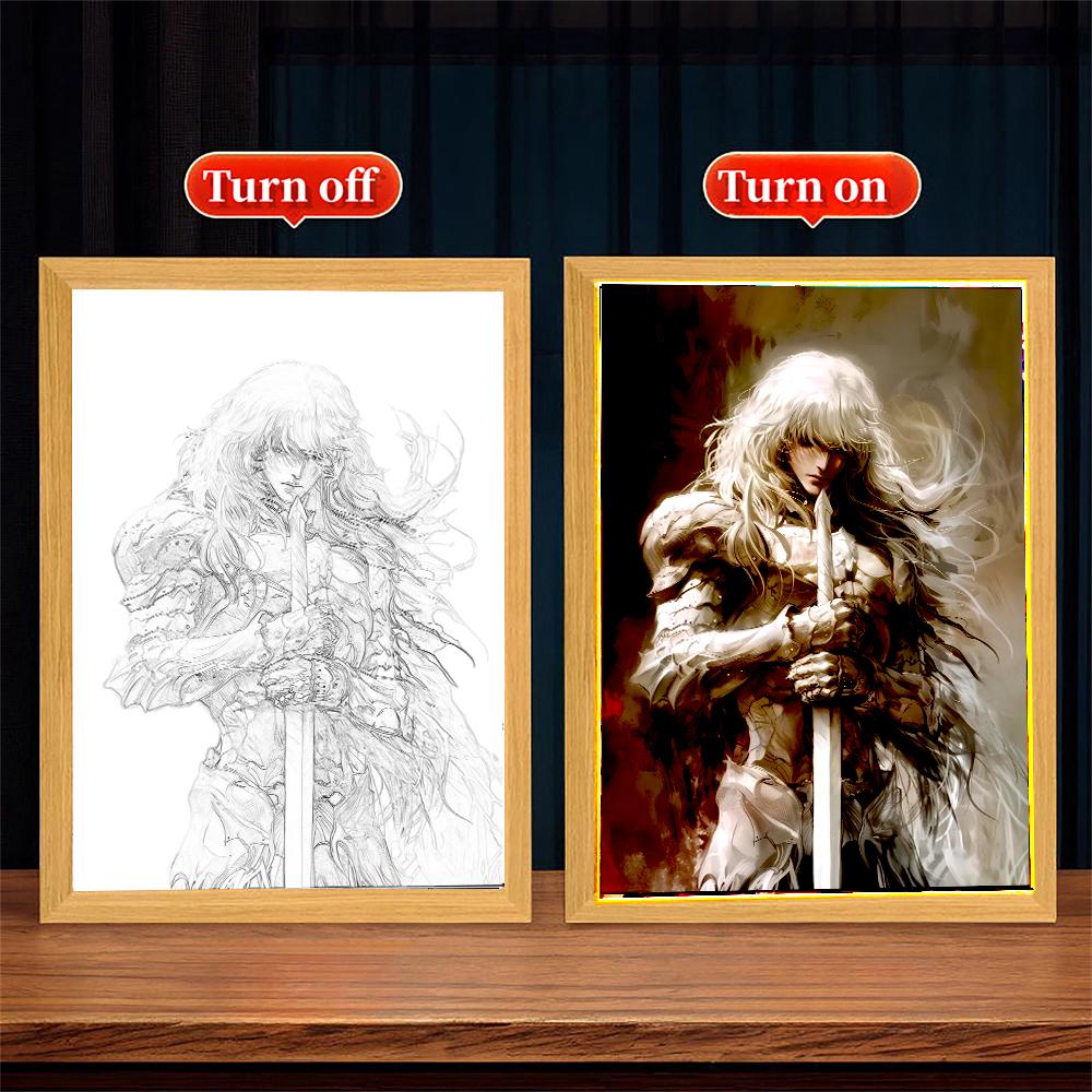 Anime Figure Berserk Behelit Light Painting Photo Frame Night Light Griffith Beherit Action Figures Room Decor Christmas Gifts