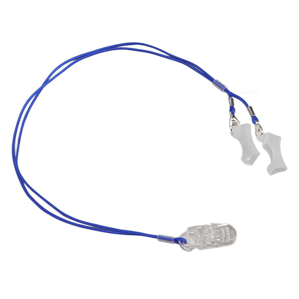 Hearing Protector Blue Lanyard with Transparent Clip Deaf Aid Holder Strap Loss Rope for Elderly