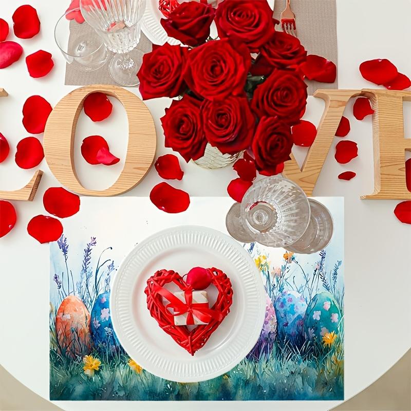 Anniversary Holiday Party Kitchen Wedding Tabl Easter Egg Table Mats Scattered on the Lawn 4pcs Spring Placemats 12x18 Inches