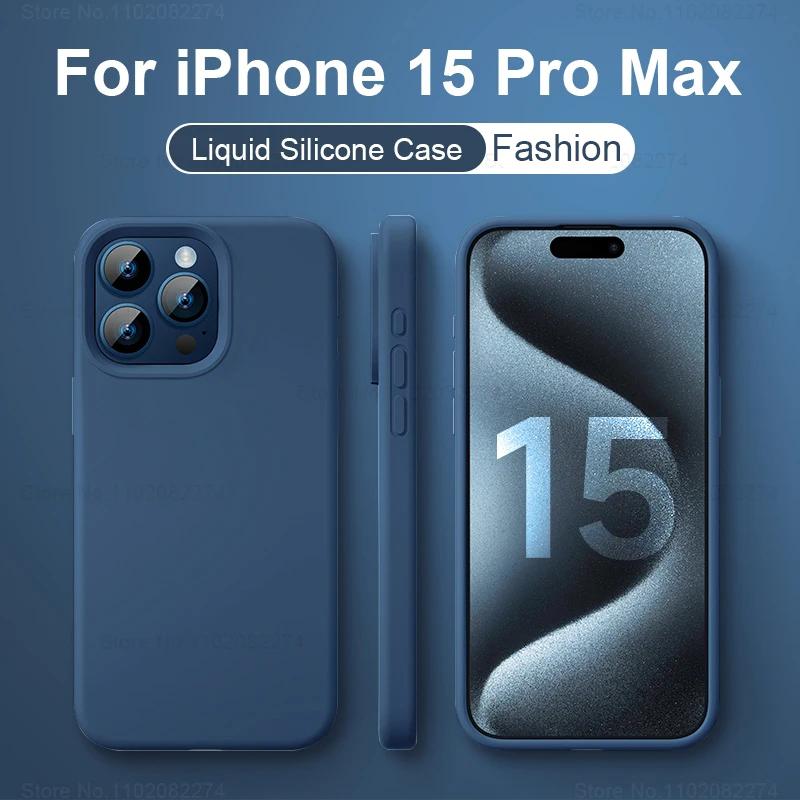 Роскошный модный жидкий силиконовый чехол для iPhone 15 14 13 12 11 15 Pro Max, чехлы для телефонов X XR XS 8 14 15 Plus, противоударная задняя крышка