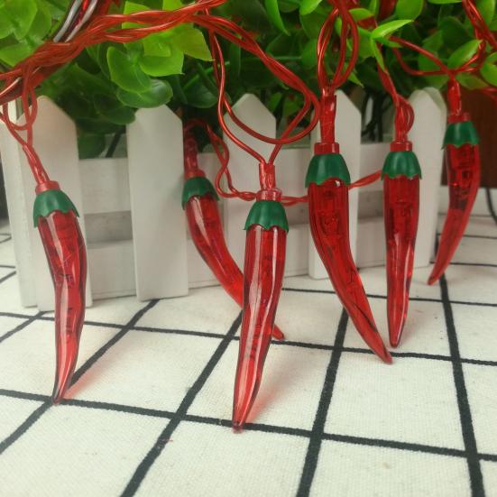 Светильник с перцем чили, светодиодный светильник, праздничный, на батарейках, различные режимы освещения, высокая яркость, новогоднее украшение, световая гирлянда