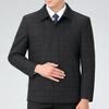 Jacket Men's Middle-aged Business Lapel Wool Top Middle-aged Spring and Autumn Leading Cadres Button Old Man's Dad Jacket