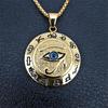 18K Ancient Egyptian Eye of Horus Pendant Necklace for Men's Lucky Jewelry Gifts