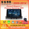 Для Renault Megane 3 Fluence Samsung SM3 2008 - 2014 Автомобильный Радиоприемник Android 14 Carplay Авто Мультимедийный Плеер Стерео 2din Головное Устройство
