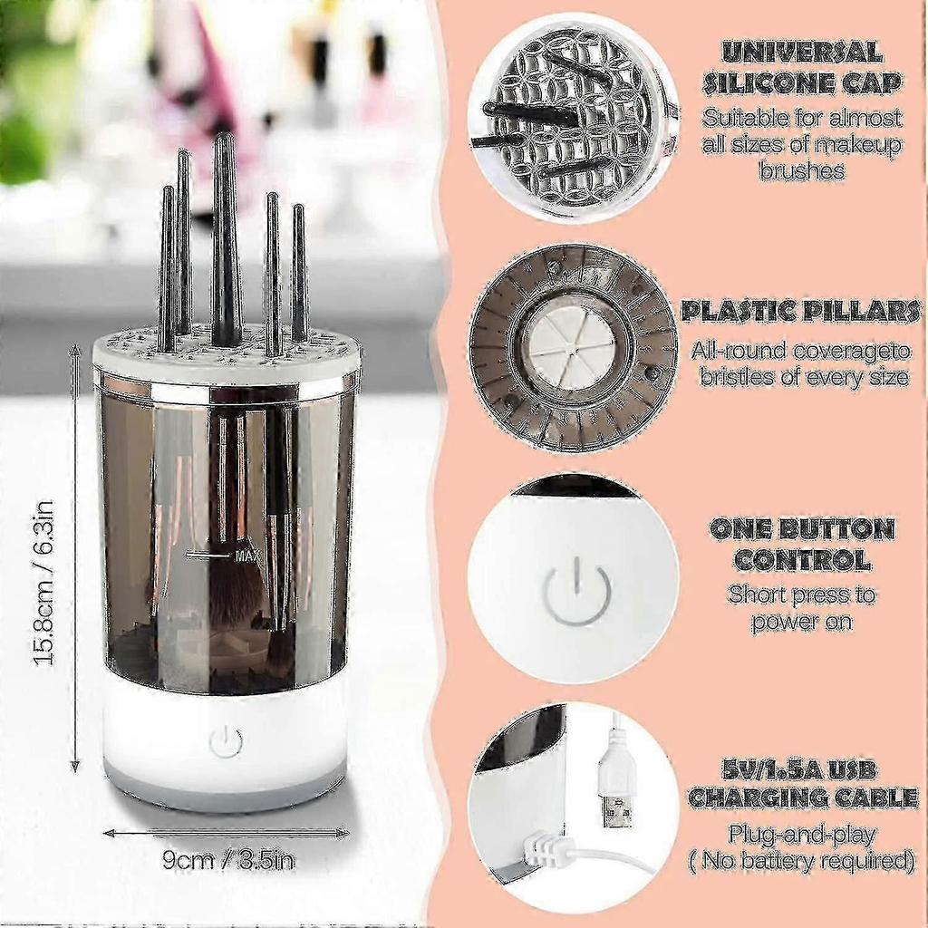 Electric Makeup Brush Cleaner, Makeup Brush Cleaner Machine, Automatic Cosmetic Brush Cleaner Makeup Brush Tools, Gift For Women Girl 2025