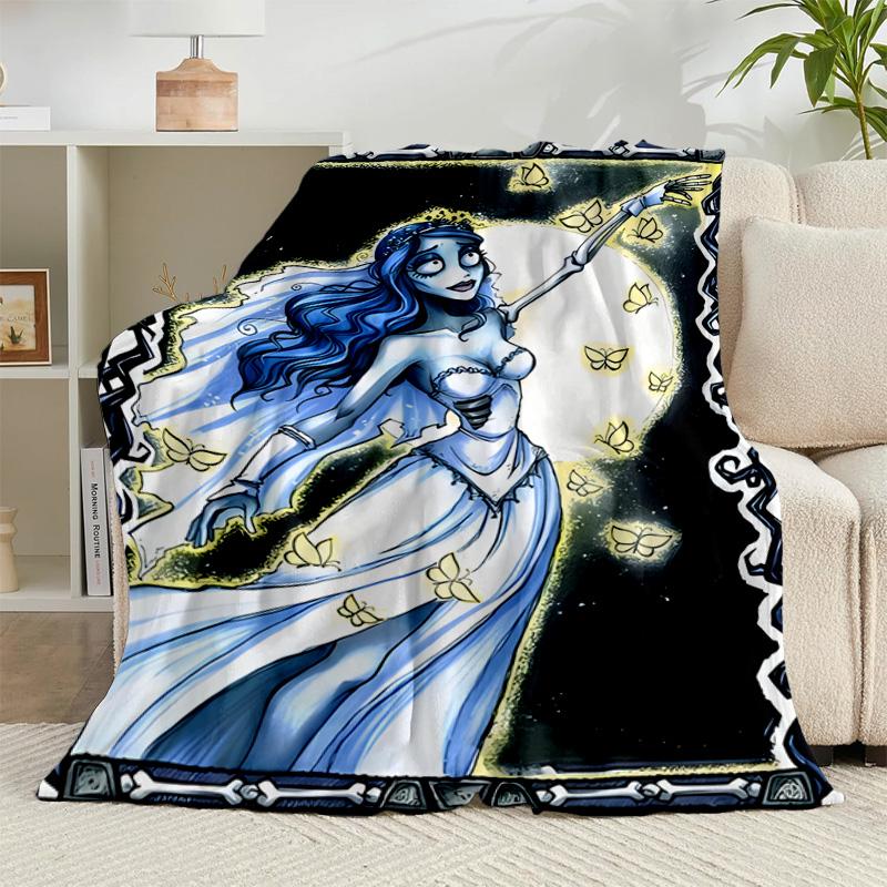 1PC Gothic Corpse Beauty In Bloom Flannel Blanket Gift, Suitable for Both Men And Women, Soft Ideal for Beds And Sofa, Birthday Or Christmas Gift