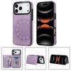Кошелек-чехол из кожи с карманом для карт и рисунком мандалы для iPhone 17 Pro Max 16 15 Pro Max 14 13 12 11, магнитная металлическая застежка, держатель для карт, задняя крышка