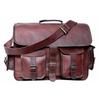Men's Goat Leather Messenger Real Satchel Bag Genuine Laptop Brown Briefcase