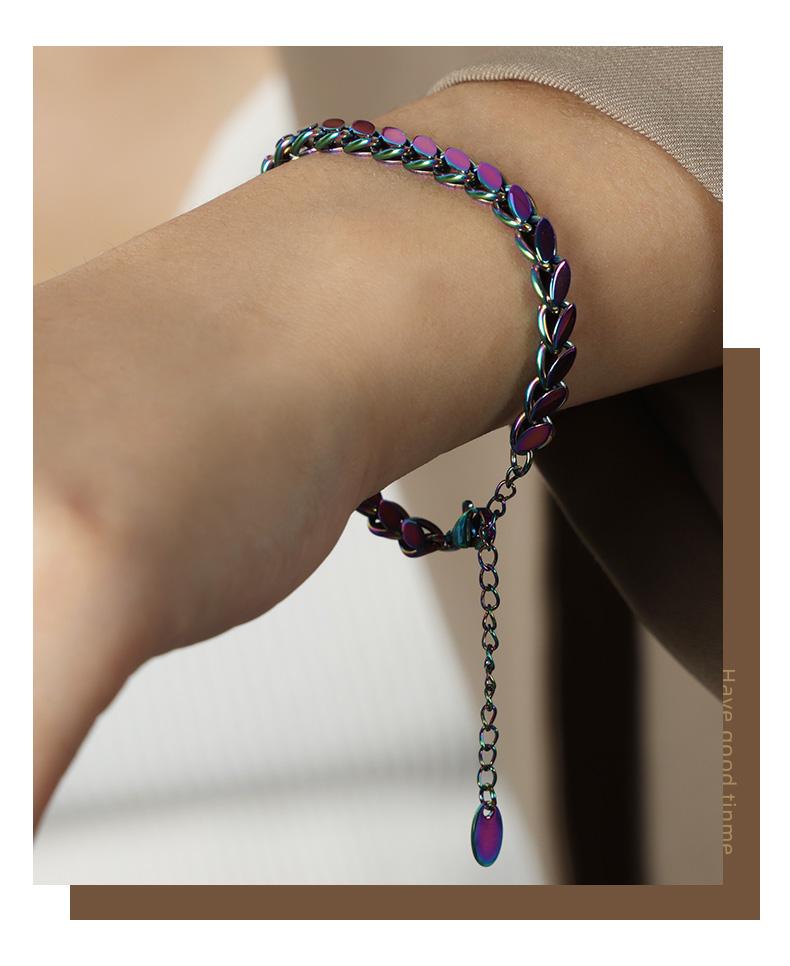 New Style Twist Link Necklace & Bracelet  Jewelry Set Titanium Steel Gold Color Chain For Women