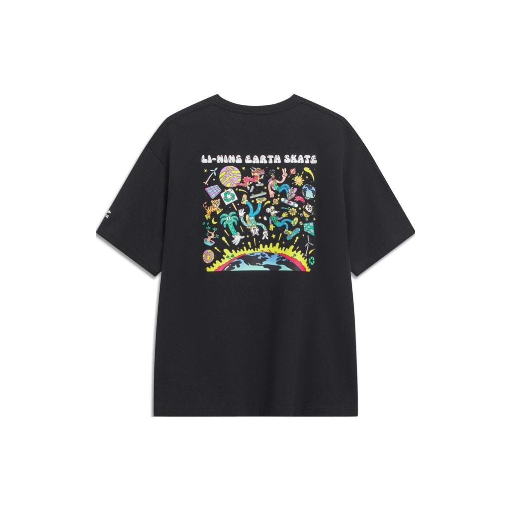 Li-Ning X Steven Harrington Мужская футболка с мультяшным принтом 'Черная' AHST077-3