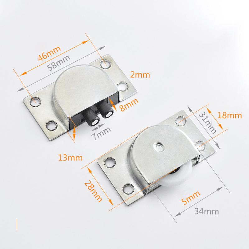 1 комплект роликов из нержавеющей стали для раздвижных дверей, подвесных дверей шкафа для спальни, аксессуаров для мебели, душевой кабины.