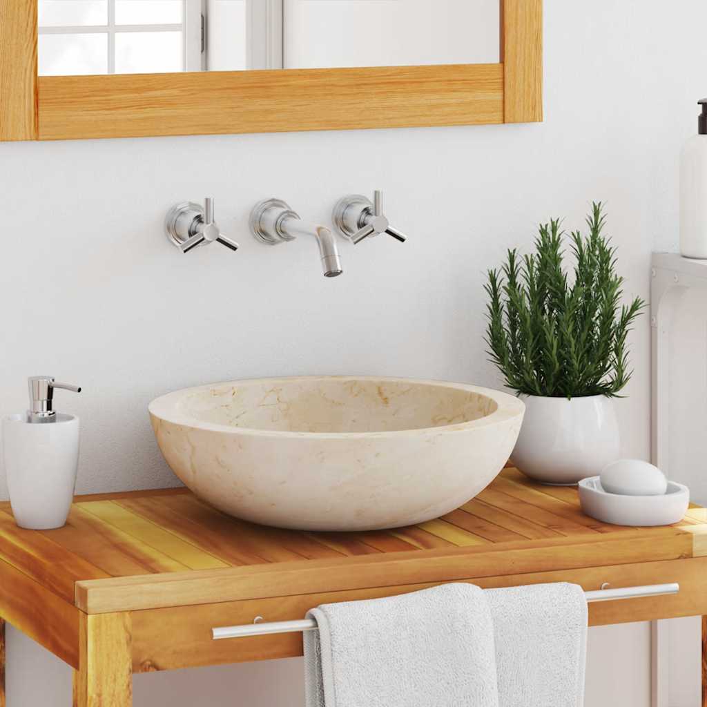 40 x 12 cm Cream Marble Wash Basin