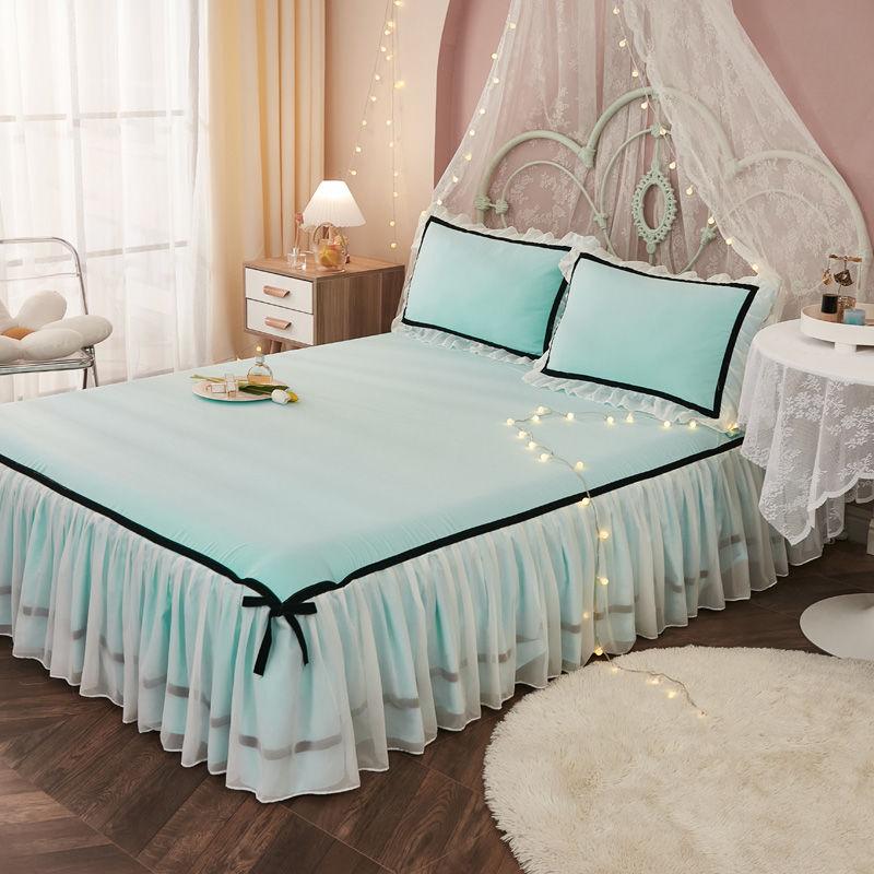 Платье-кровать, кружевной комплект, кружевная юбка, покрывало, домашний текстиль, однотонная юбка-кровать, покрывала для спальни, простыни, пылезащитный чехол, постельные принадлежности