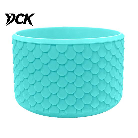 Tumbler Accessories for Travel Silicone Cup Boot, Fish Scale Pattern Decor, Soft Elastic Water Bottle Colorful Base Protective Sleeve,
