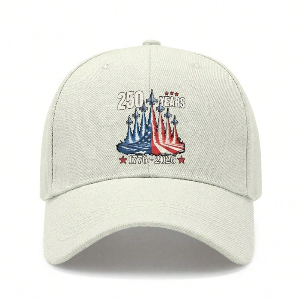 [250 Years Baseball Cap] 1776-2026 USA Patriotic Print Lightweight Breathable Adjustable Casual Outdoor Sports Hat For Independence Day Gift - Sun Cap