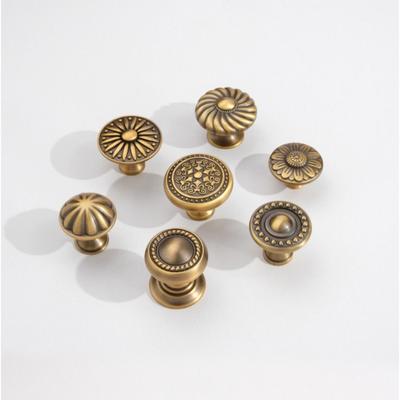 1 шт. Новый одинарный antique ручка-кнопка для ящика, ручка для шкафа круглая, различных размеров, винтажная, роскошная ручка-тяга для двери, мебельный аксессуар