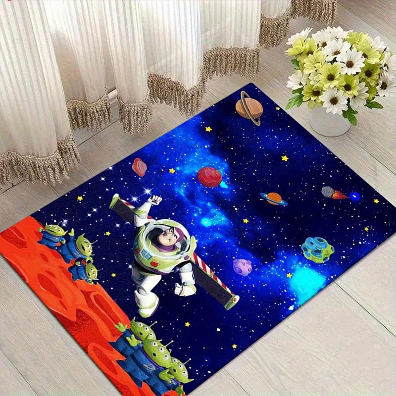 1pc Buzz Lightyear Pattern Area Rug Soft Flannel Floor Mat for Living Room,Office,Bedroom and Carpet,Sofa Coffee Table Floor Mat