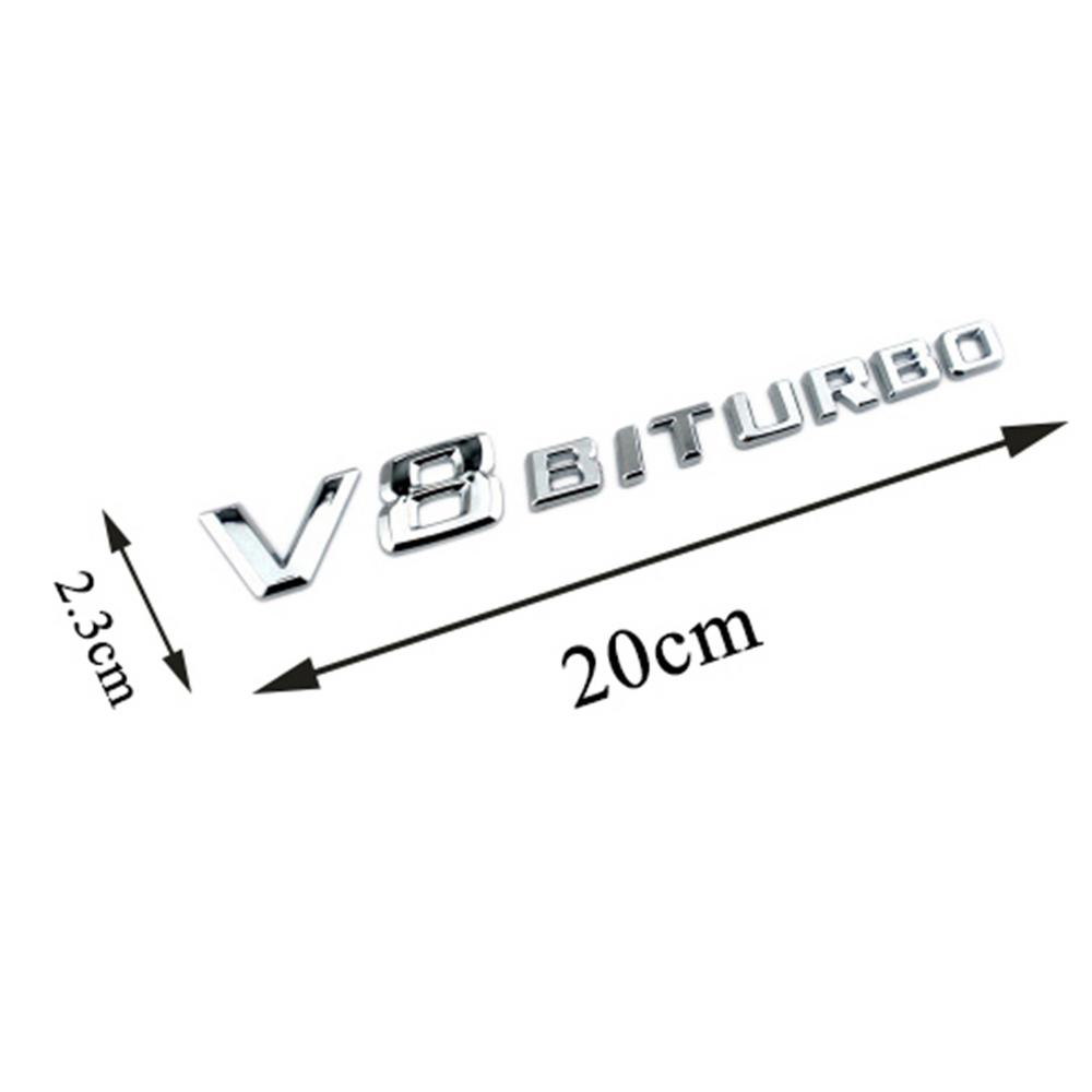 Автомобильные 3D-наклейки ABS-буквы, логотипы, наклейки для кузова автомобиля, боковые наклейки на крылья для Benz V-8 BITURBO, аксессуары для мотоциклов