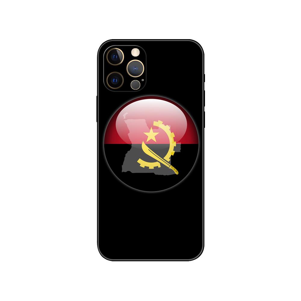 Черный чехол из ТПУ для iPhone 5 5s se 2020 6 6s 7 8 plus x 10 XR XS 11 12 13 mini pro MAX задняя крышка флаг Анголы