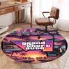 Круглый коврик с узором Grand Theft Auto VI, коврик для помещений/улицы, для пикника, игровой комнаты, спальни, офиса, гостиной, ковер для декора дома, подарок на день рождения
