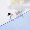 925 пробы стерлингового серебра Sky Space Astronauts маленькие асимметричные серьги-гвоздики с кристаллом для женщин и девочек S -E919