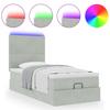 Ottoman Bed with Mattress & LEDs Light Grey 80x200 cm Velvet